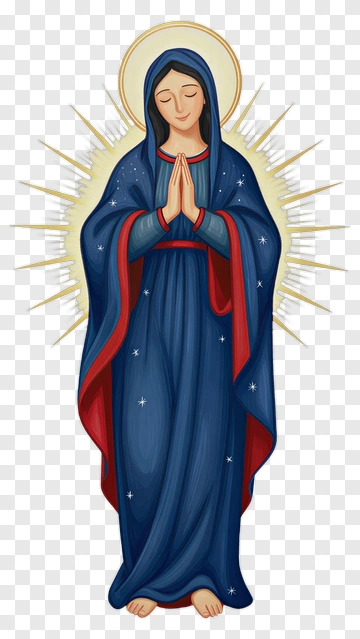 Praying Virgin Mary With Halo PNG