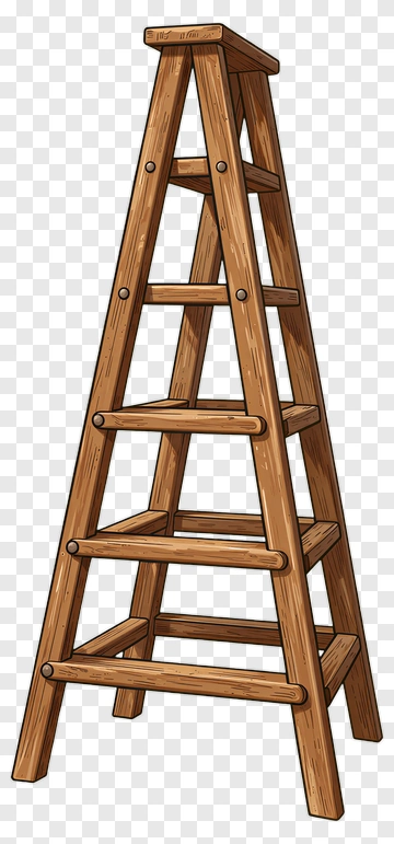 Wooden Step Ladder PNG