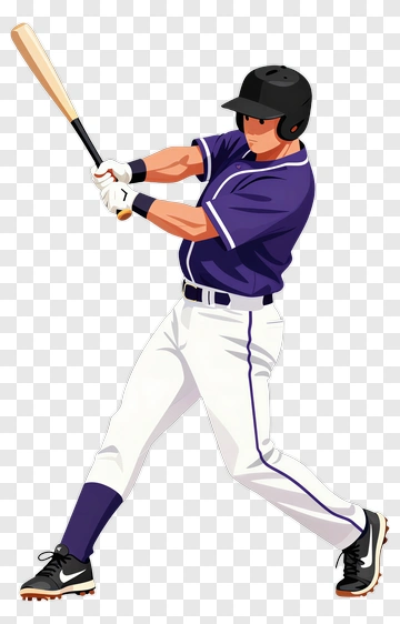 Baseball Player Swinging A Bat PNG