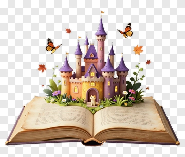 Fantasy Castle In An Open Storybook PNG