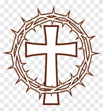 Crown Of Thorns Surrounding A Cross PNG