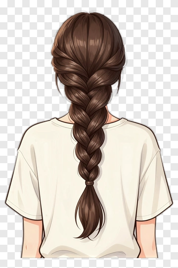 Girl With A Braided Hairstyle PNG