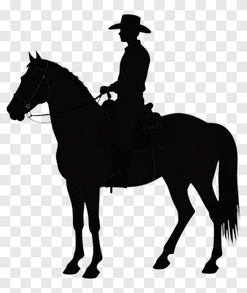 Silhouette Of A Cowboy Riding A Horse PNG