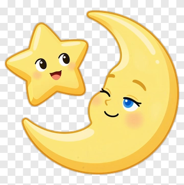 Cartoon Moon And Star Characters PNG