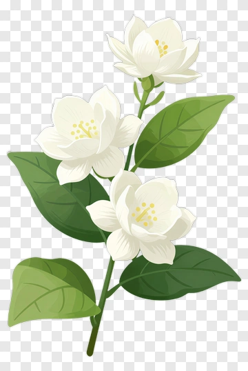 White Jasmine Flower Branch PNG