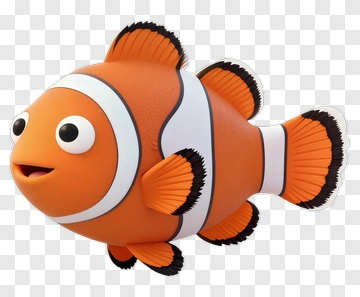 Cartoon Clownfish Swimming PNG