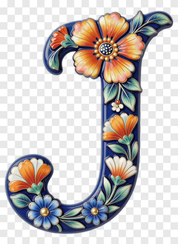 Floral Letter J PNG