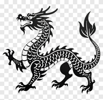 Black Dragon With Intricate Scales PNG