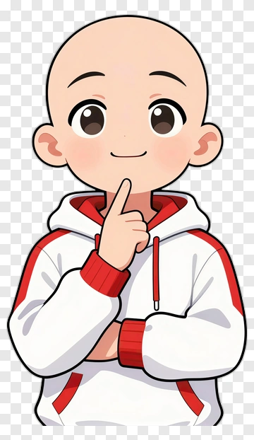 Cartoon Boy Thinking With A Hoodie PNG