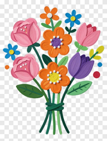 Colorful Flower Bouquet PNG