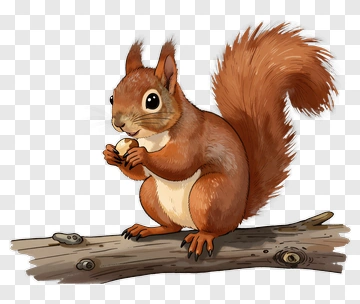 Cartoon Squirrel Holding An Acorn PNG