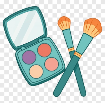 Makeup Palette With Brushes PNG