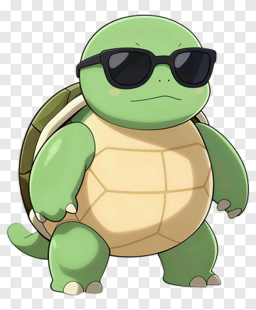 Cool Cartoon Turtle Wearing Sunglasses PNG