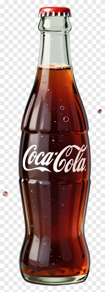 Coca-Cola Bottle With Bubbles PNG