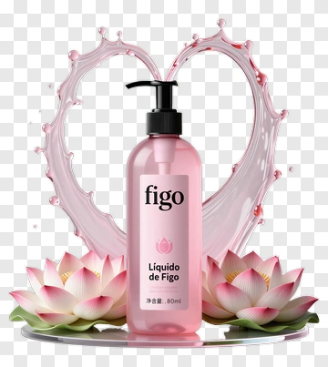 Pink Liquid Soap Bottle With Lotus Flowers PNG