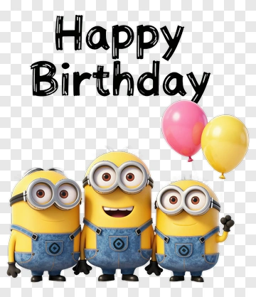 Minions Celebrating A Happy Birthday PNG