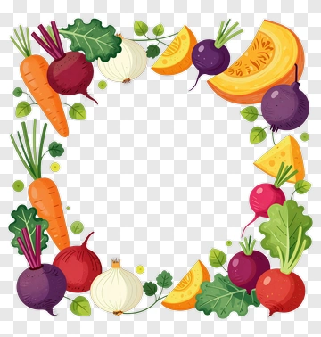 Colorful Vegetable Frame PNG