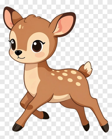 Cartoon Fawn Running PNG