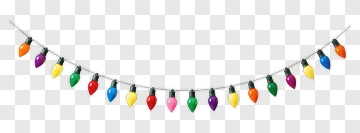 Colorful Christmas String Lights PNG