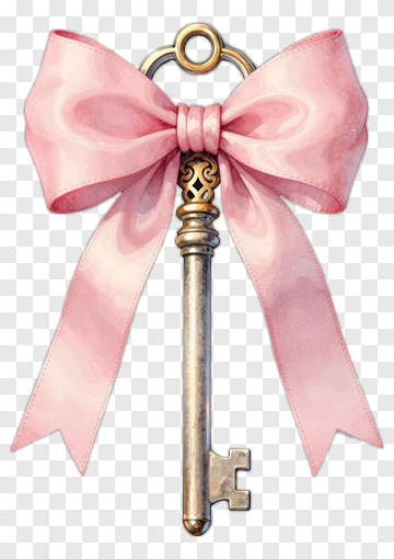Key With Pink Bow PNG