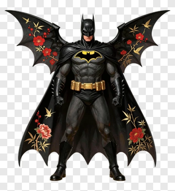 Batman In A Floral Cape PNG