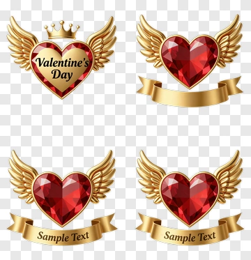 Valentine's Day Heart With Wings PNG
