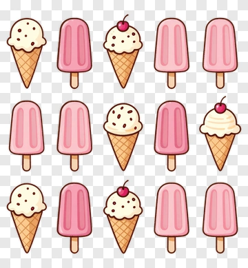 Colorful Ice Cream Cones And Popsicles PNG