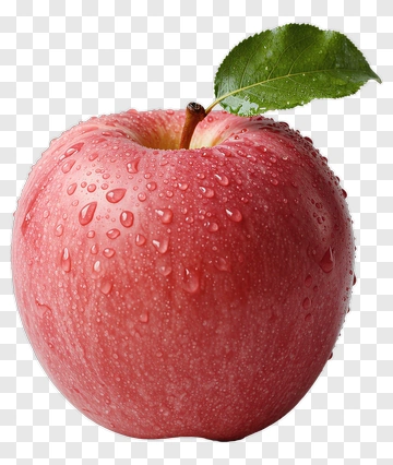 Red Apple With Water Droplets PNG