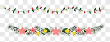 Colorful Floral And Leafy Garland Decorations PNG