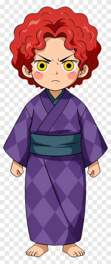 Anime Character In Purple Kimono PNG