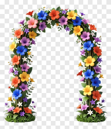 Colorful Floral Arch PNG