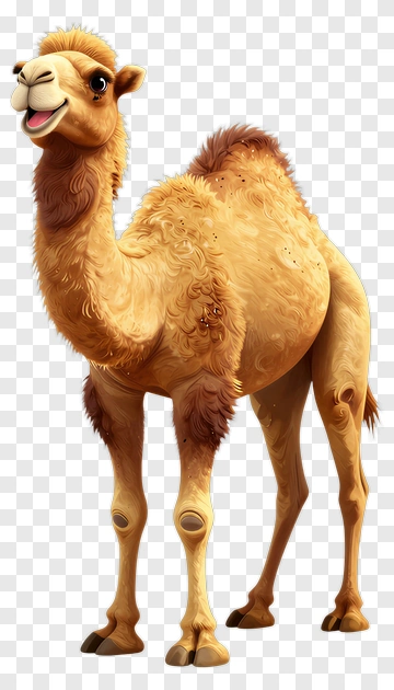 Cartoon Camel With A Happy Expression PNG