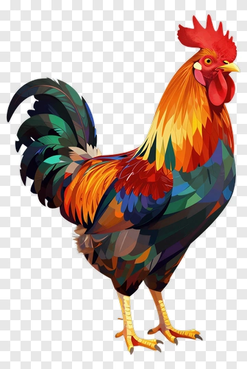 Colorful Rooster PNG