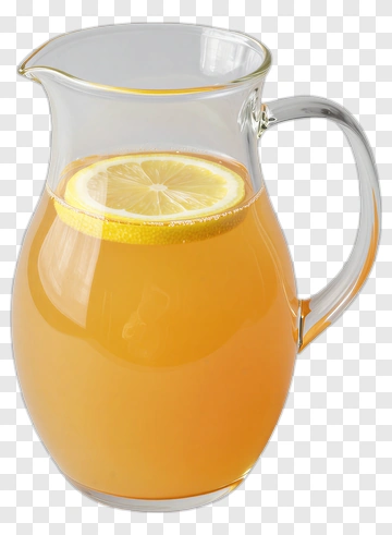 Glass Pitcher Of Lemonade With Lemon Slices PNG