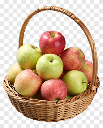 Basket Of Red And Green Apples PNG