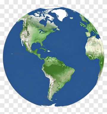 Earth Globe With Detailed Topography PNG