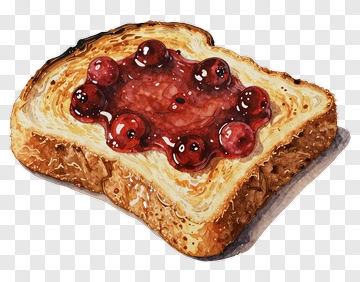 Toast With Jam And Berries PNG