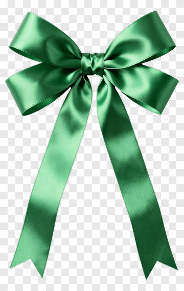 Green Satin Ribbon Bow PNG