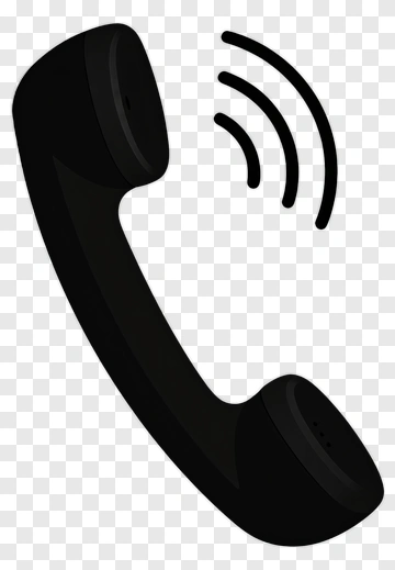 Black Telephone Handset With Sound Waves PNG