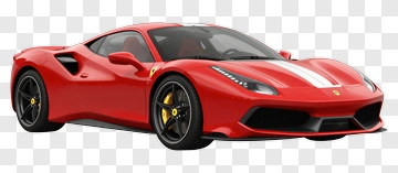 Red Sports Car With Black Wheels PNG