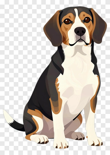 Cartoon Beagle Dog Sitting PNG