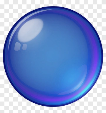Blue Bubble With Glossy Surface PNG