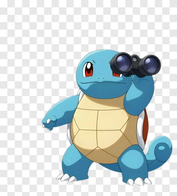 Squirtle Holding Binoculars PNG