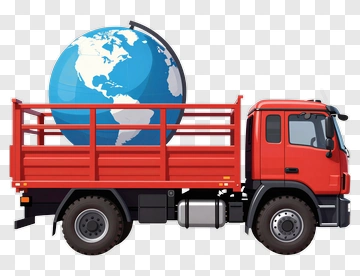 Truck Carrying A Globe PNG