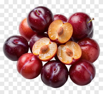 Fresh Plums With Slices PNG