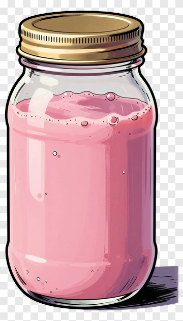 Cartoon Jar Of Pink Drink PNG