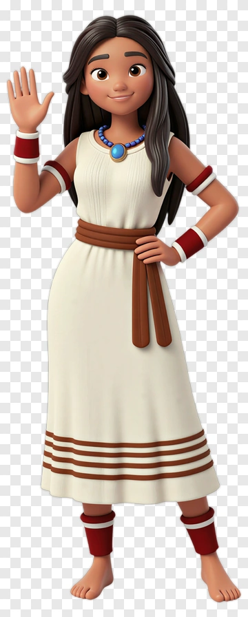 Cartoon Woman Waving Hello PNG