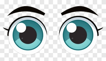Cartoon Eyes With Black Eyelashes PNG