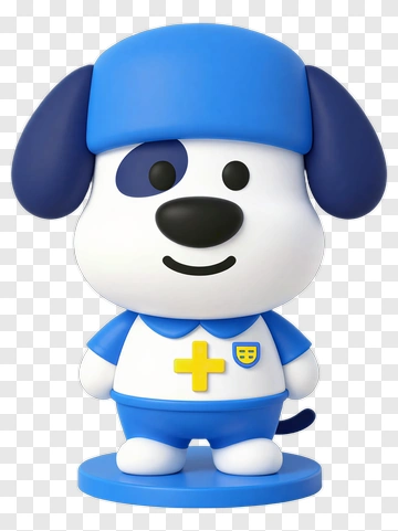 Cartoon Dog In Blue Uniform PNG
