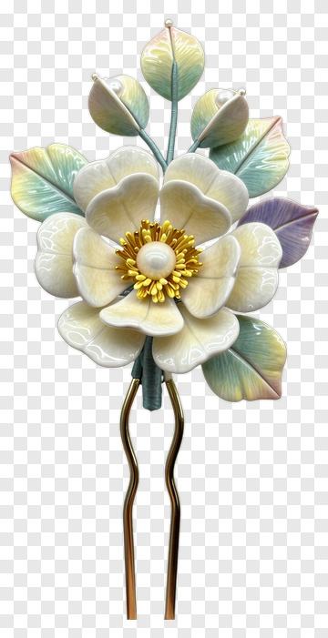 Decorative Flower Hairpin PNG
